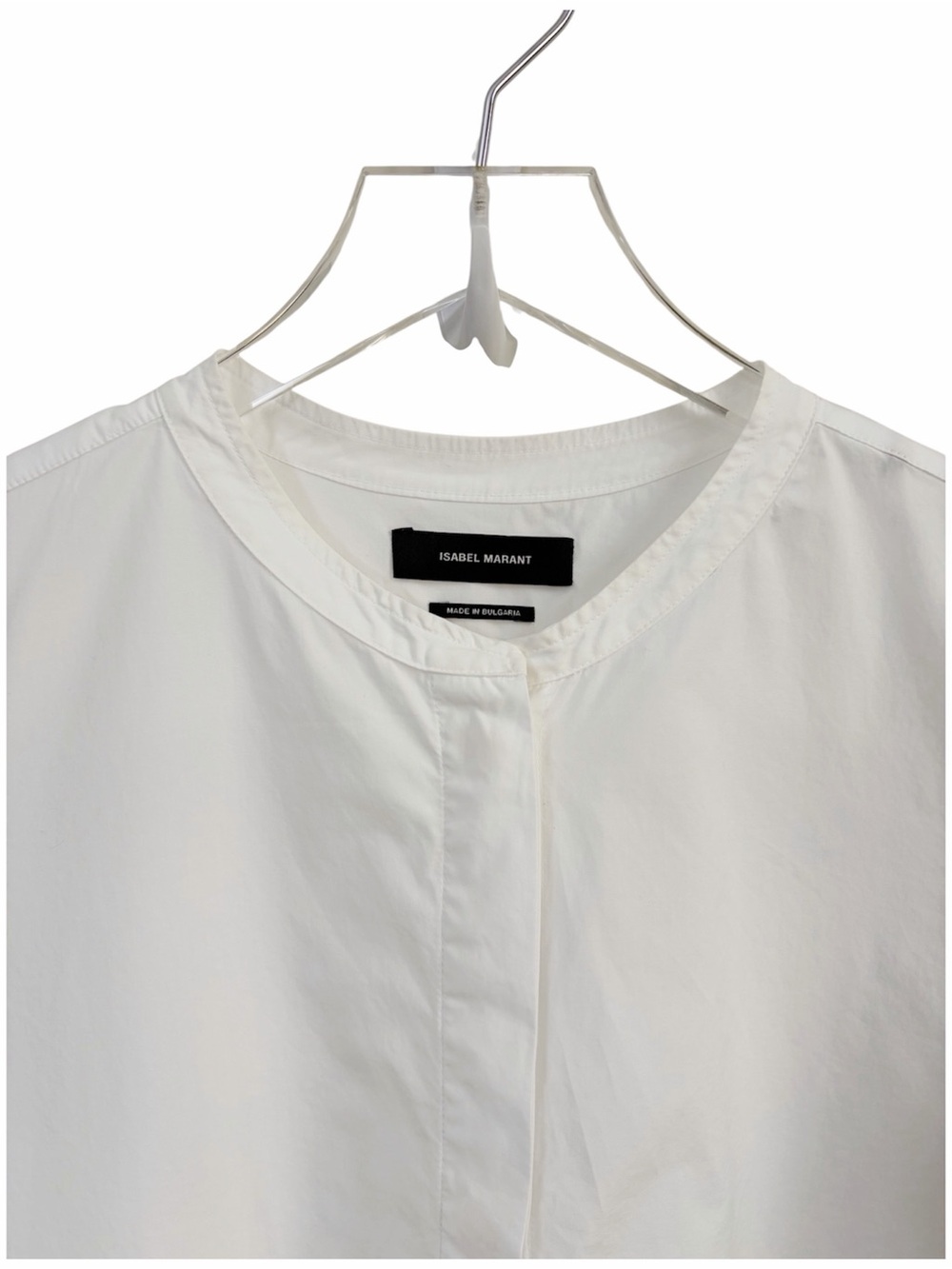 Isabel Marant | Popover White Long Sleeve Cotton Crochet Trim Shirt Dress - Picture 2 of 15